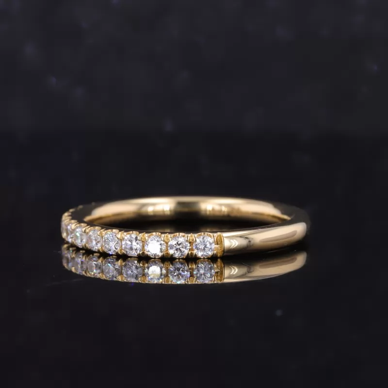 1.8mm Round Brilliant Cut CVD Lab Grown Diamond 18K Yellow Gold Diamond Ring