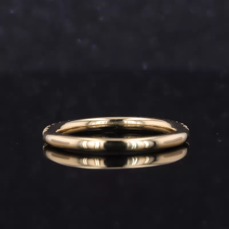 1.8mm Round Brilliant Cut CVD Lab Grown Diamond 18K Yellow Gold Diamond Ring
