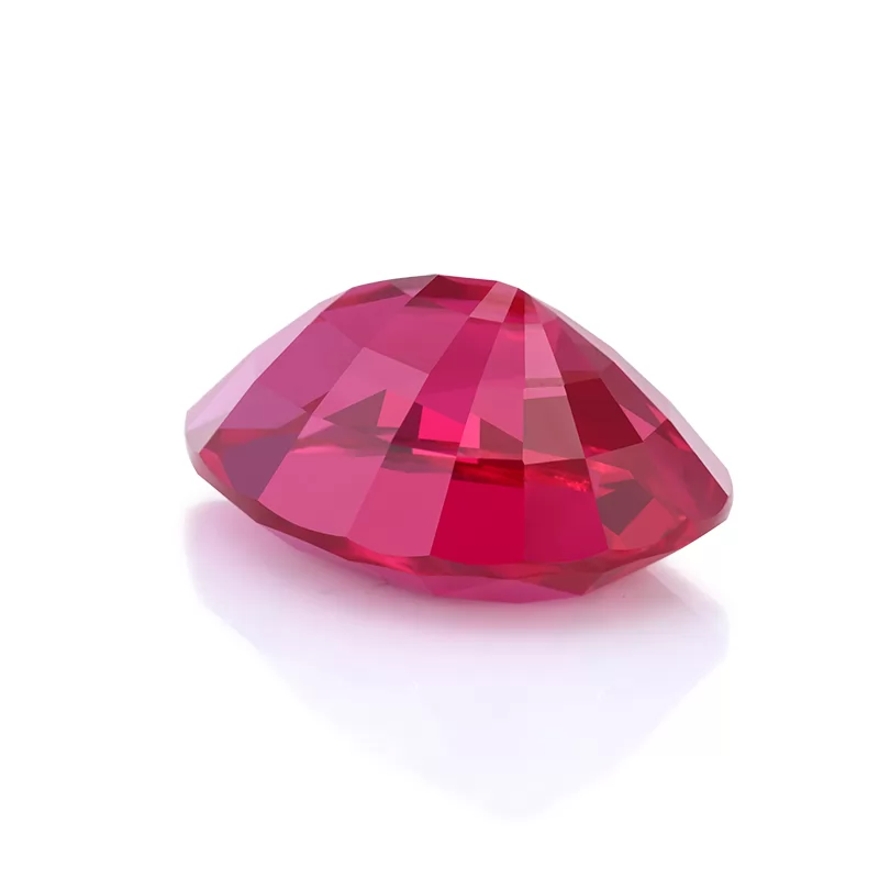 Blood Red Pear Cut Lab Grown Ruby Gemstone Stone