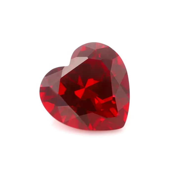 Pigeon Blood Red Heart Cut Lab Grown Ruby Gemstone Stone