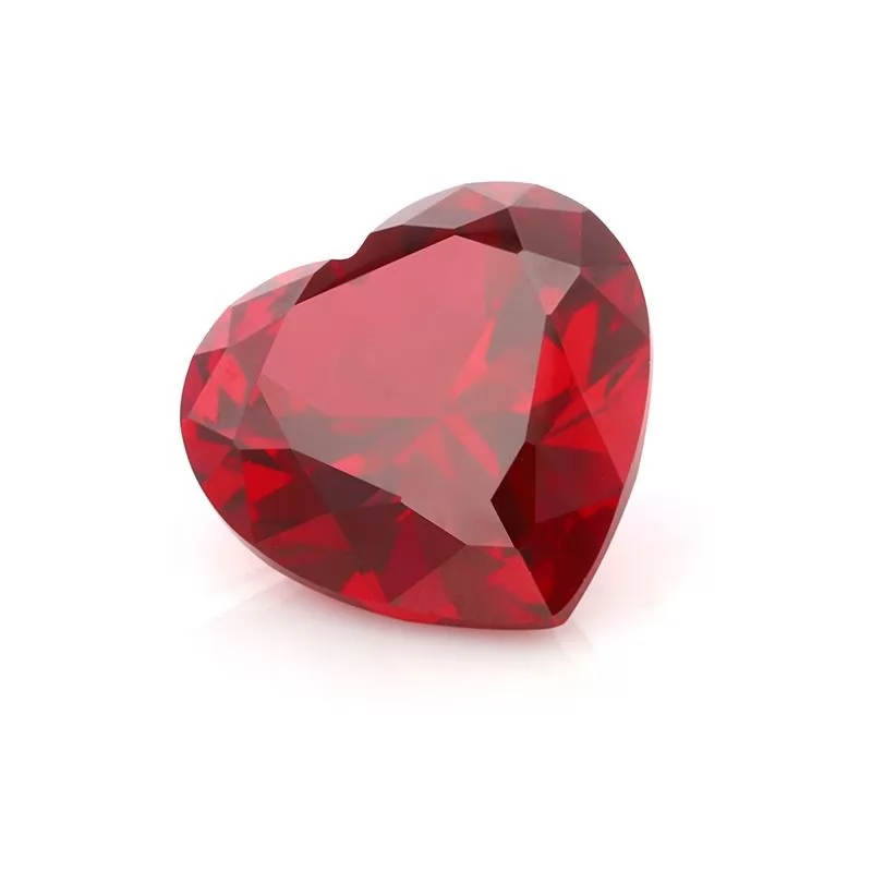 Pigeon Blood Red Heart Cut Lab Grown Ruby Gemstone Stone