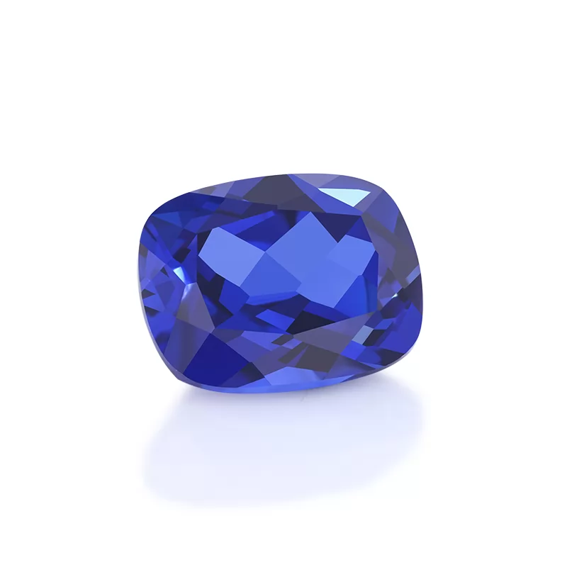 Royal Blue Color Cushion Cut Lab Grown Sapphire