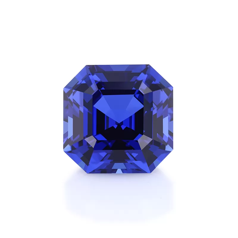 Royal Blue Color Asscher Cut Lab Grown Sapphire