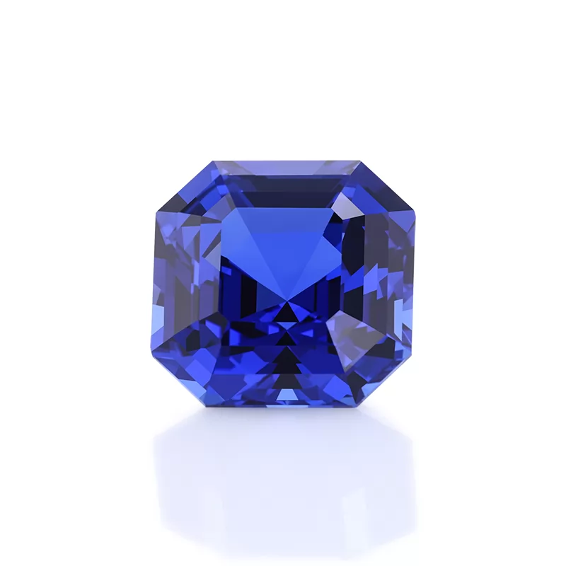 Royal Blue Color Asscher Cut Lab Grown Sapphire