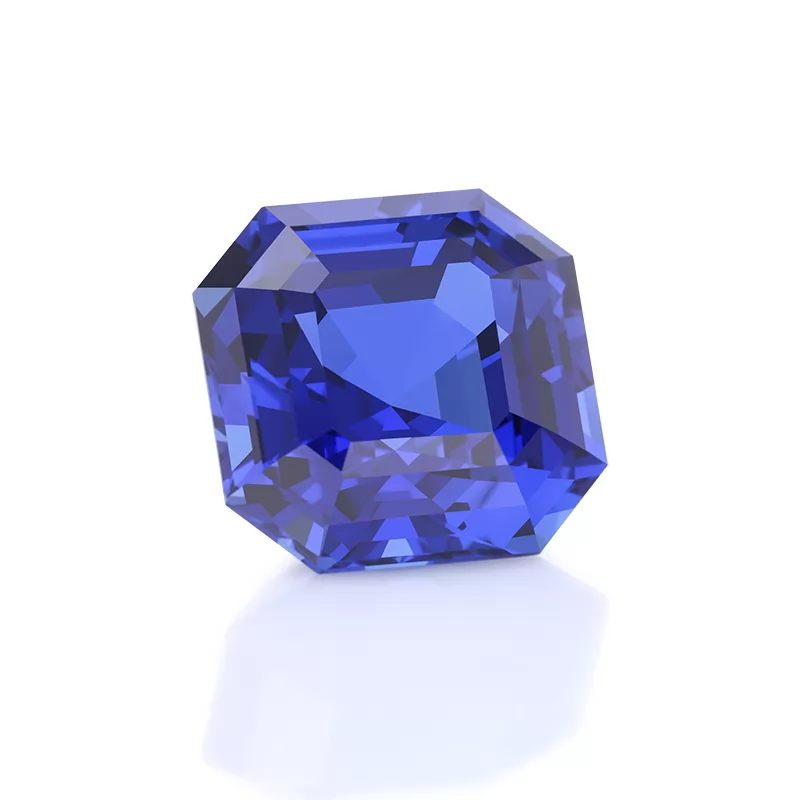 Royal Blue Color Asscher Cut Lab Grown Sapphire