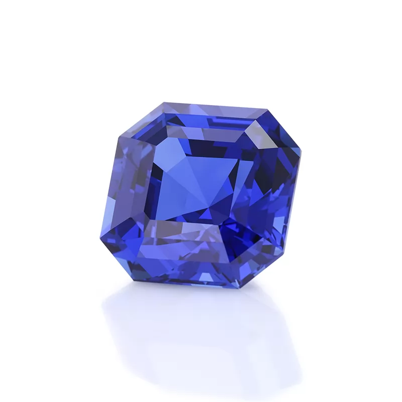 Royal Blue Color Asscher Cut Lab Grown Sapphire
