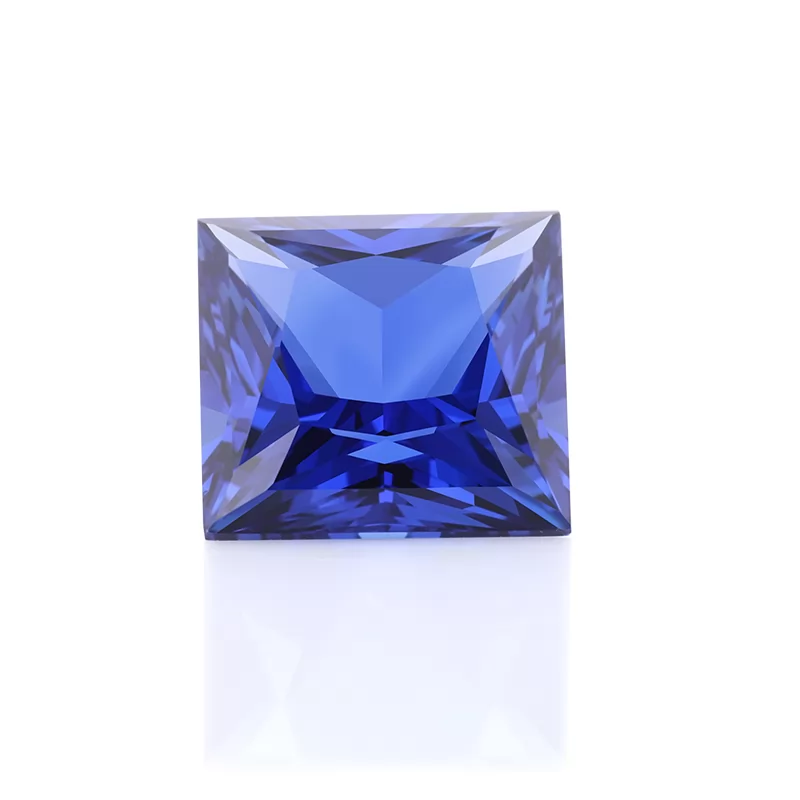 Royal Blue Color Princess Cut Lab Grown Sapphire