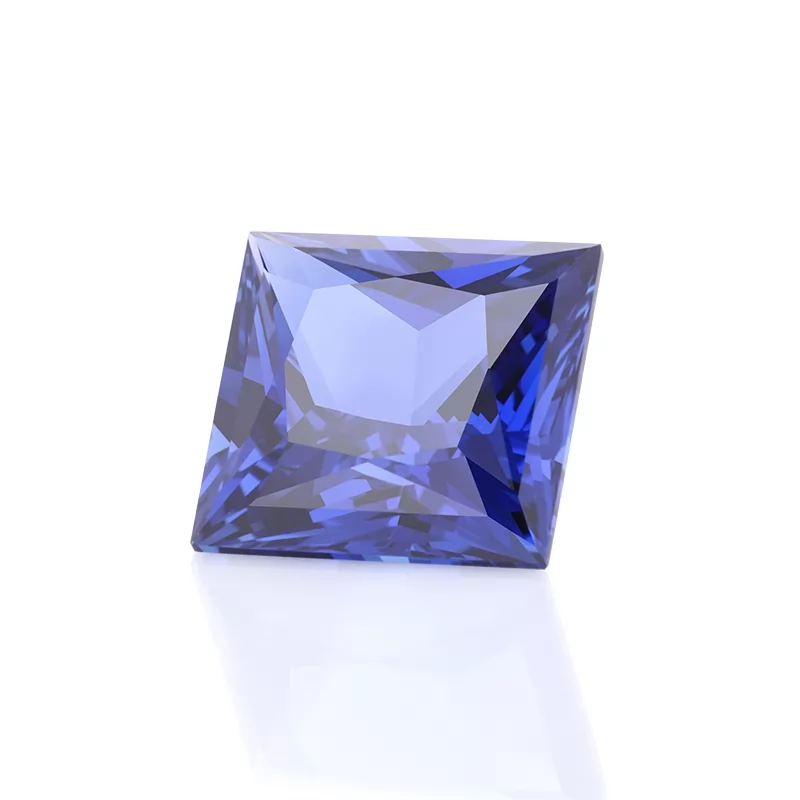 Royal Blue Color Princess Cut Lab Grown Sapphire
