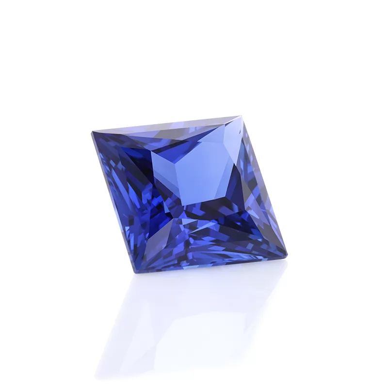 Royal Blue Color Princess Cut Lab Grown Sapphire