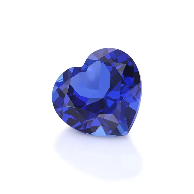 Royal Blue Color Heart Cut Lab Grown Sapphire