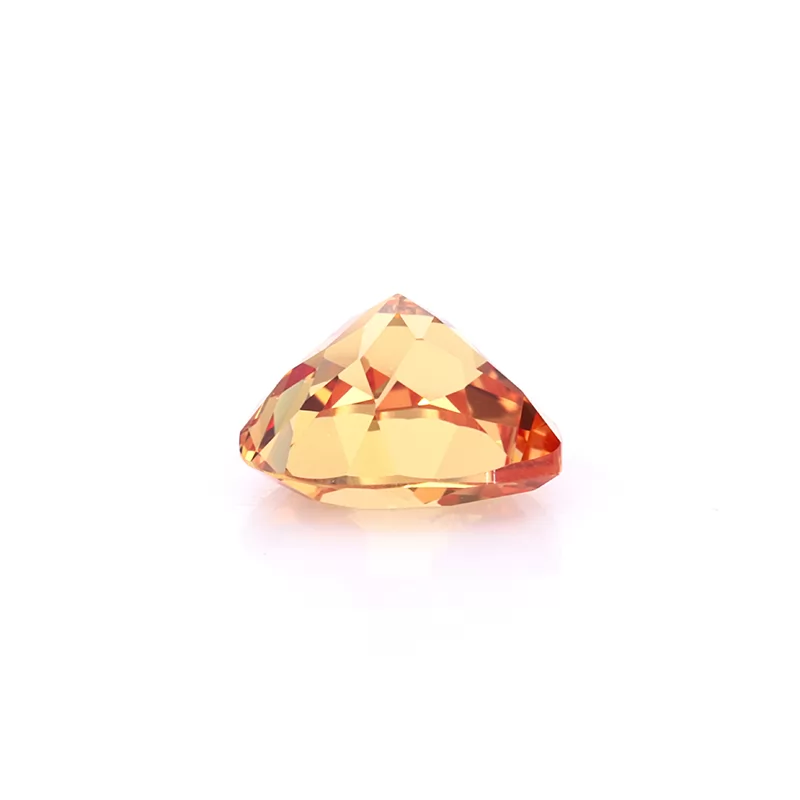 Orange Color Heart Cut Lab Grown Sapphire