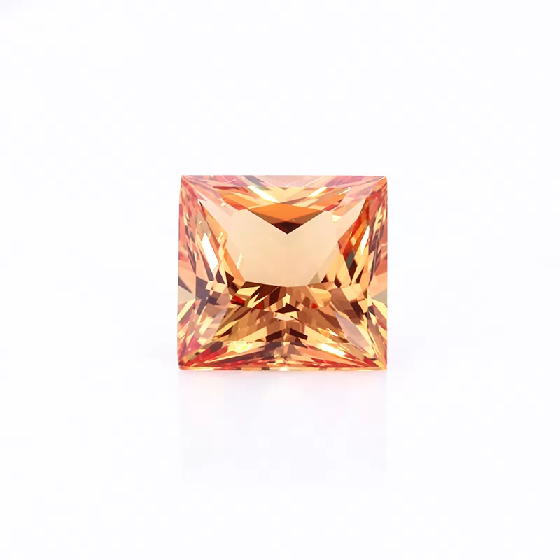 Orange Color Princess Cut Lab Grown Sapphire