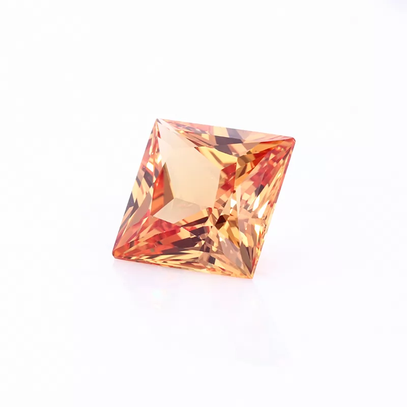 Orange Color Princess Cut Lab Grown Sapphire