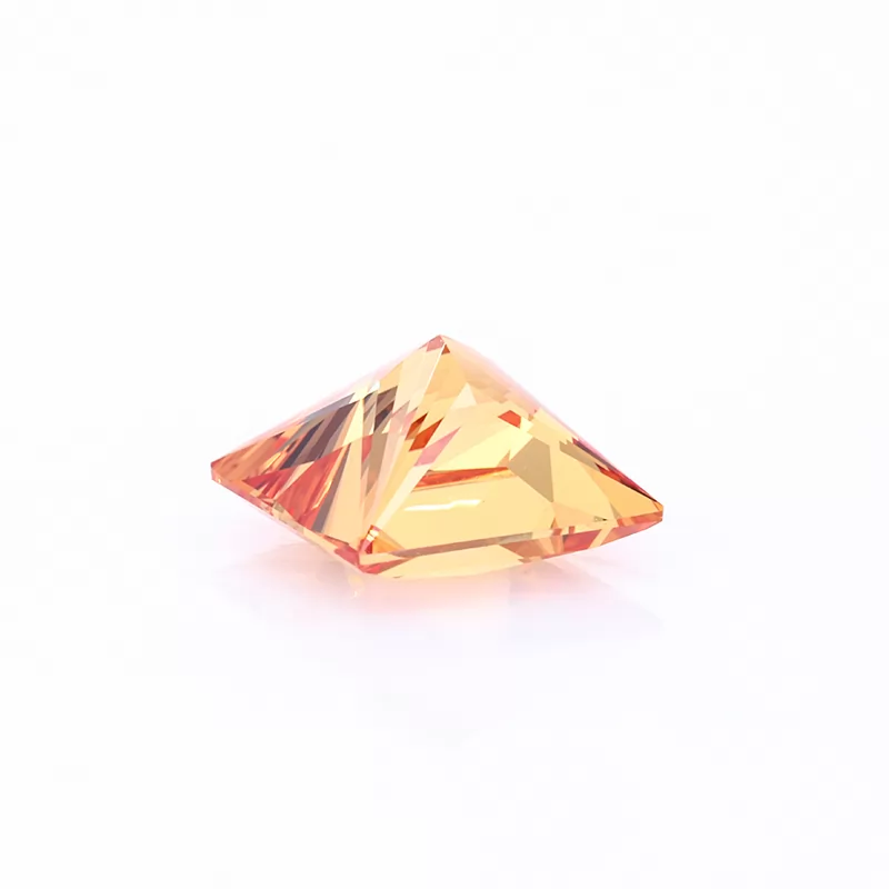 Orange Color Princess Cut Lab Grown Sapphire