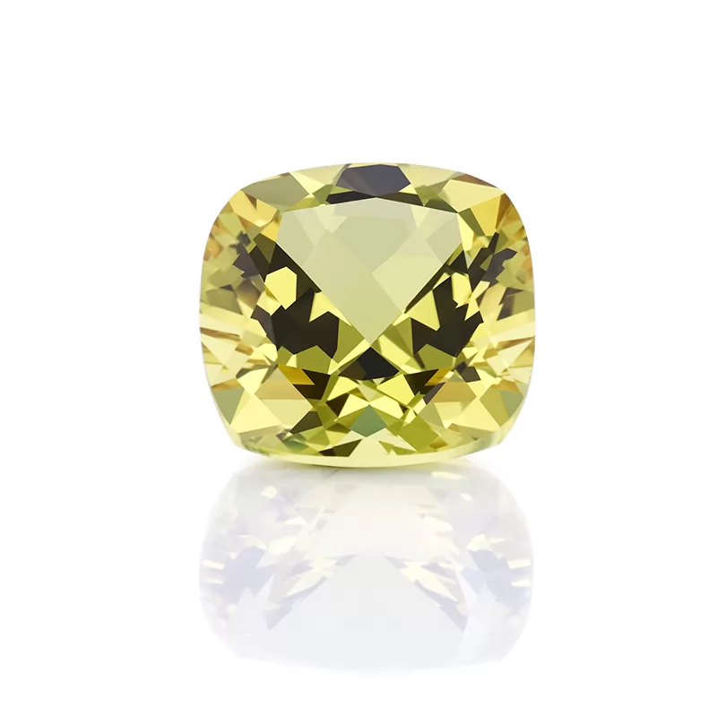 Yellow Color Cushion Cut Lab Grown Sapphire