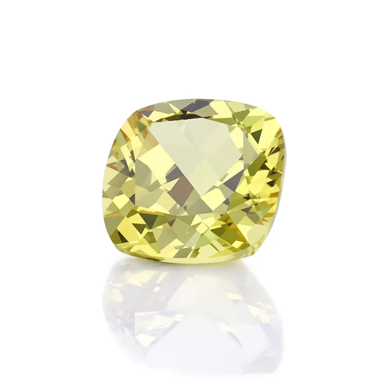 Yellow Color Cushion Cut Lab Grown Sapphire