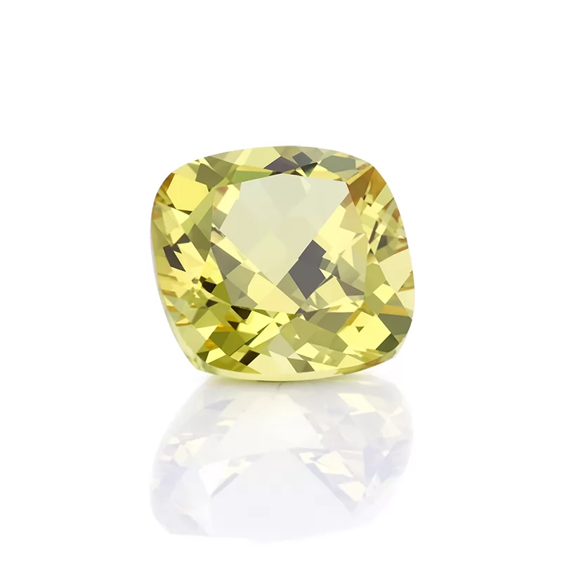 Yellow Color Cushion Cut Lab Grown Sapphire