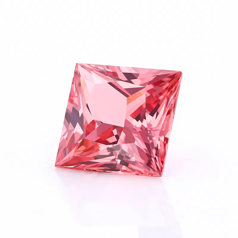 Padparadscha Color Princess Cut Lab Grown Sapphire