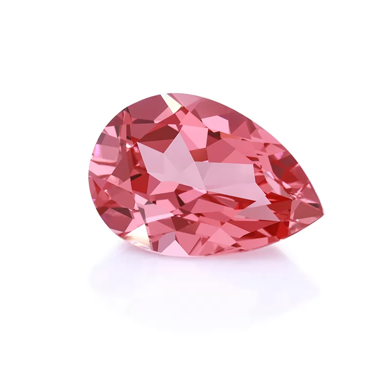 Padparadscha Color Pear Cut Lab Grown Sapphire