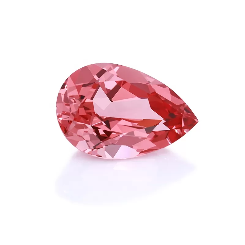 Padparadscha Color Pear Cut Lab Grown Sapphire