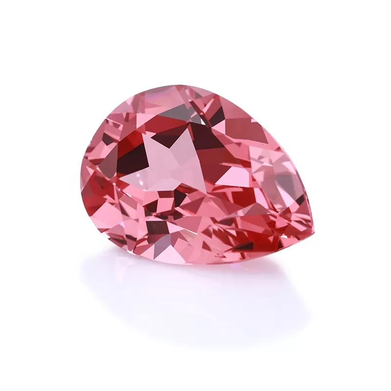 Padparadscha Color Pear Cut Lab Grown Sapphire