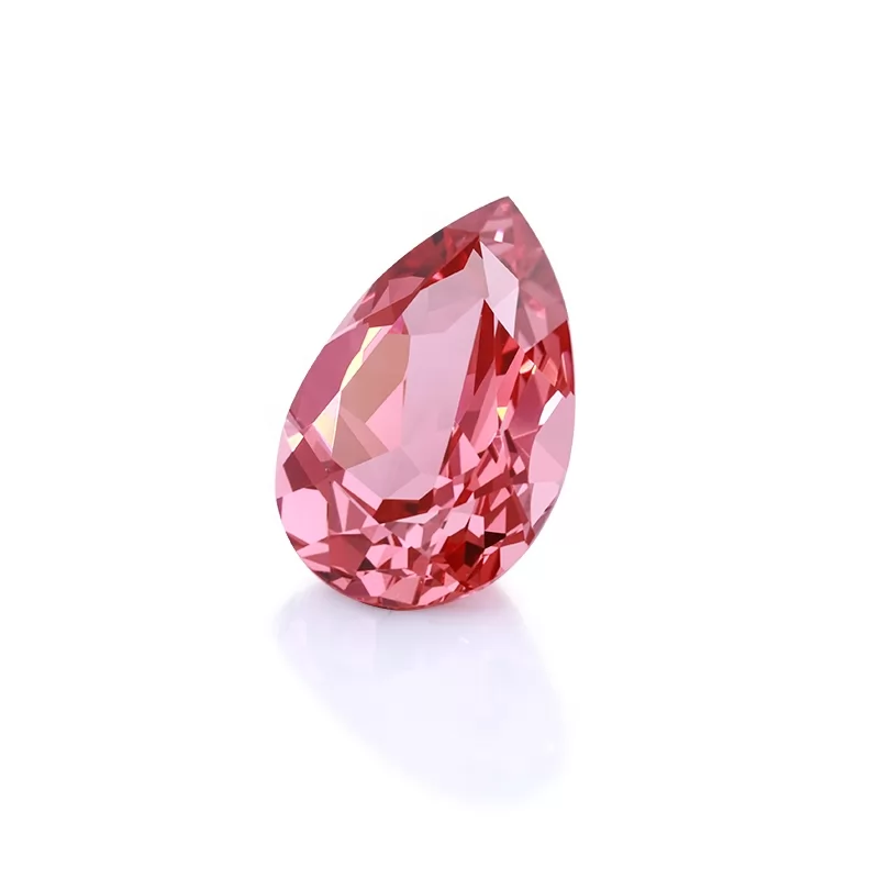 Padparadscha Color Pear Cut Lab Grown Sapphire