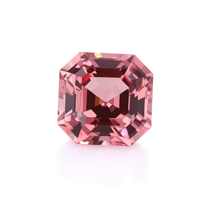 Padparadscha Color Asscher Cut Lab Grown Sapphire