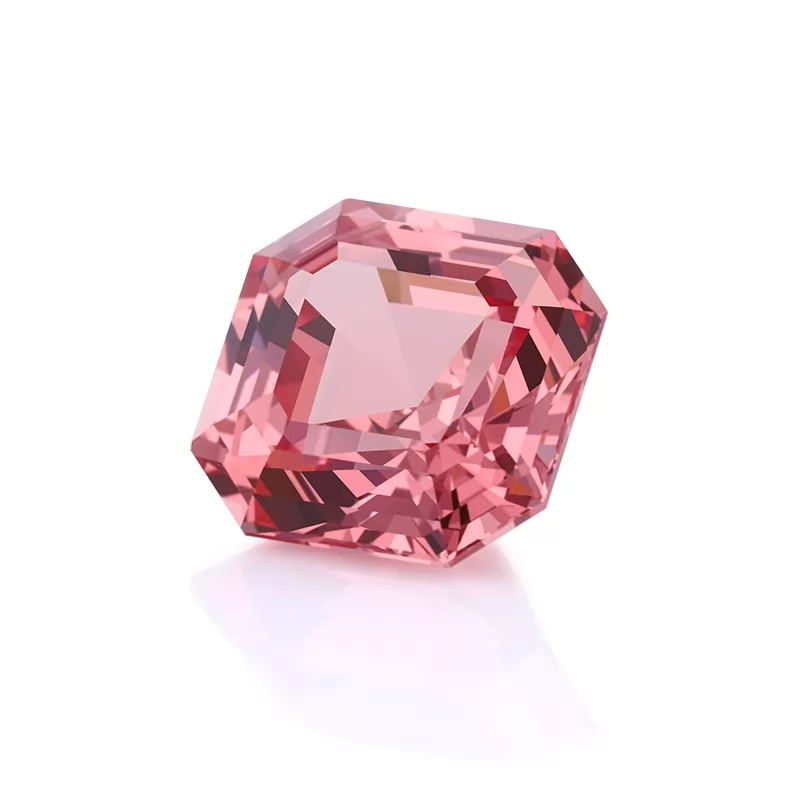 Padparadscha Color Asscher Cut Lab Grown Sapphire