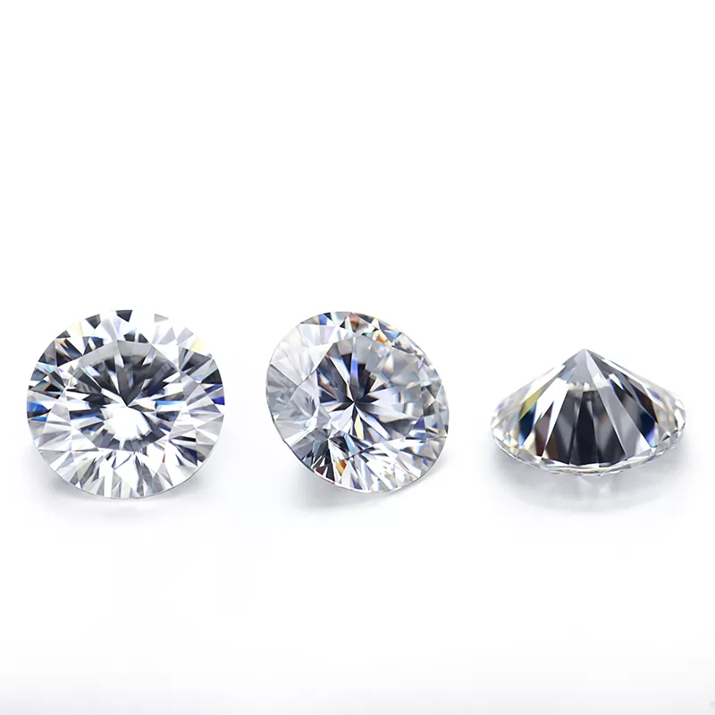 D Color VVS 1CT Size 6.5mm Round Shape 10 Hearts 10 Arrows Cut Moissanite