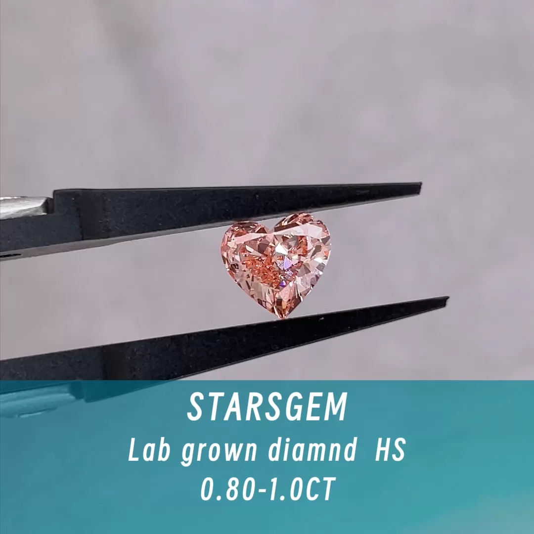 Pink Color 0.8ct to 1.0ct Heart Cut Lab Grown Diamond