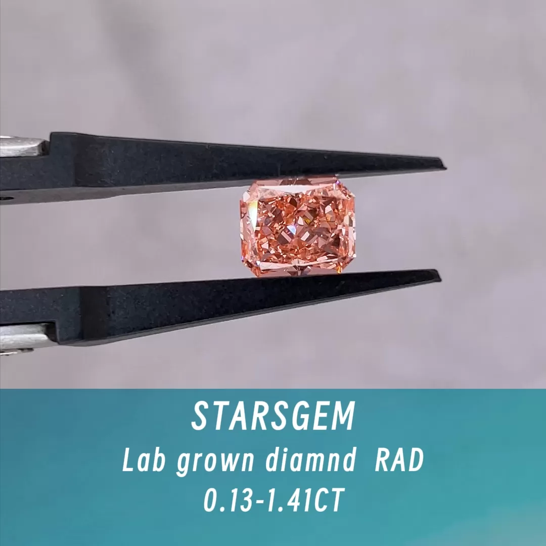 Pink Color 0.13ct to 1.41ct Radiant Cut Lab Grown Diamond
