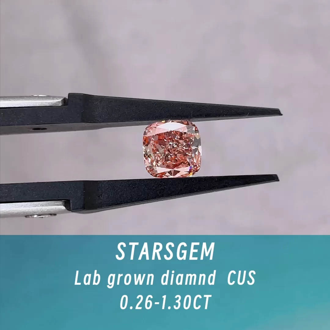 Pink Color 0.26ct to 1.30ct Cushion Cut Lab Grown Diamond