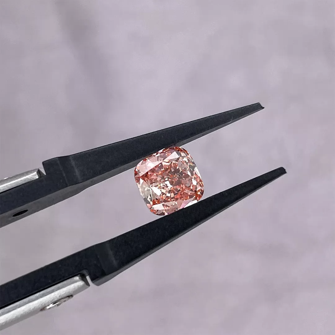 Pink Color 0.26ct to 1.30ct Cushion Cut Lab Grown Diamond