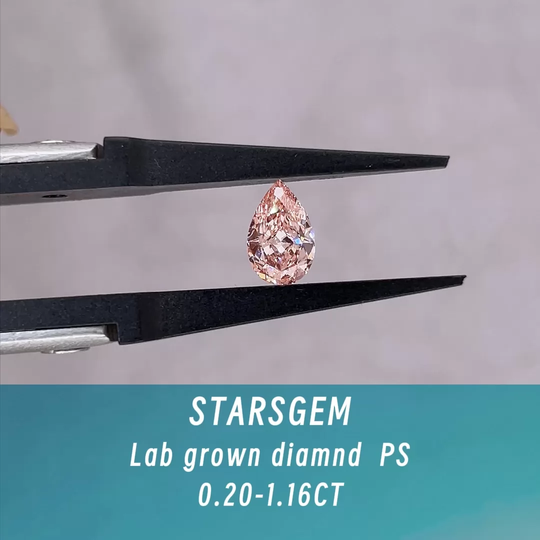 Pink Color 0.20ct to 1.16ct Pear Cut Lab Grown Diamond