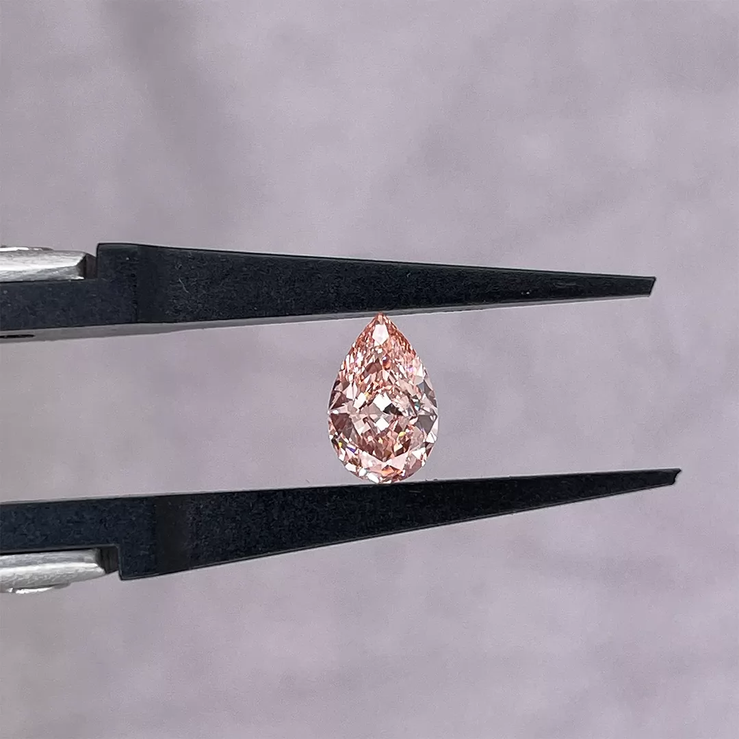 Pink Color 0.20ct to 1.16ct Pear Cut Lab Grown Diamond