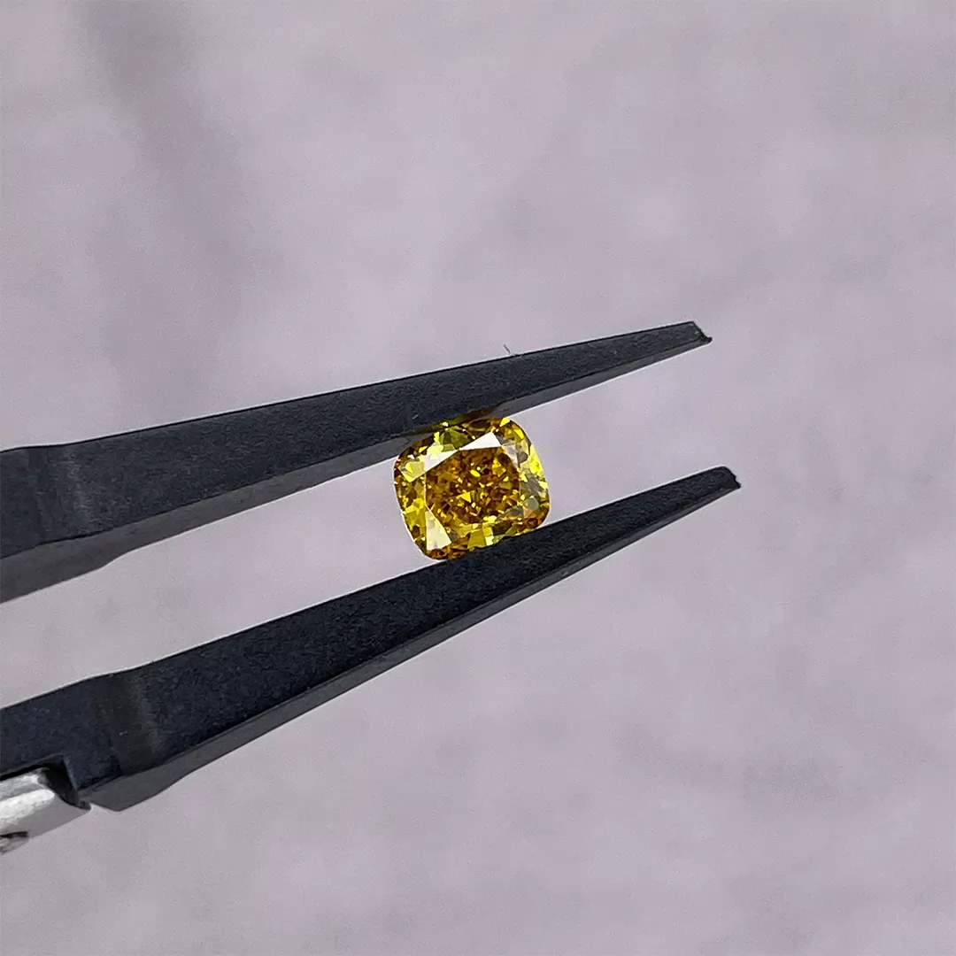 Yellow Color 0.27ct to 2.19ct Cushion Cut Lab Grown Diamond