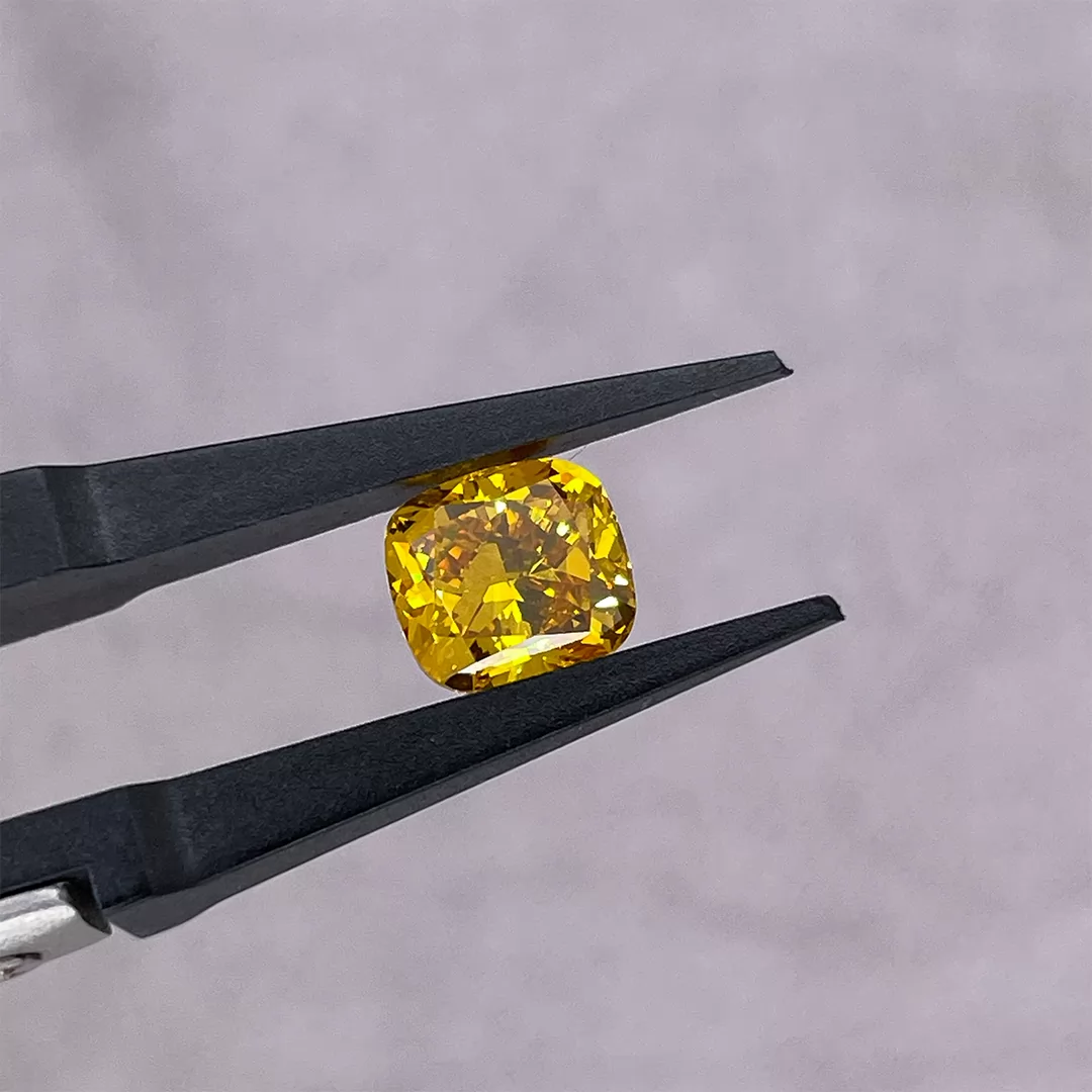 Yellow Color 0.27ct to 2.19ct Cushion Cut Lab Grown Diamond