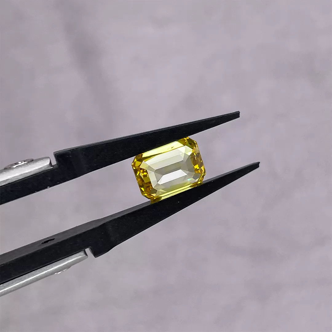 Yellow Color 0.17ct to 2.10ct Octagon Emerald Cut Lab Grown Diamond