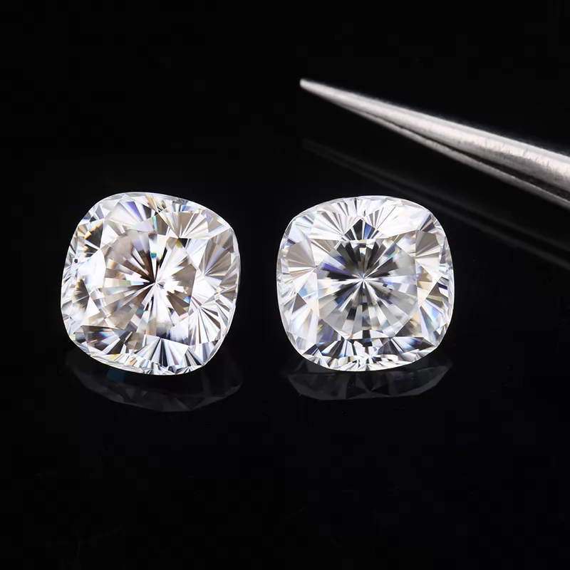 9×9mm DEF Color Cushion Shape Crushed Ict Cut Moissanite