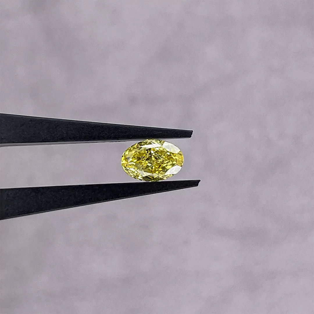 Yellow Color 0.08ct to 1.61ct Oval Cut Lab Grown Diamond