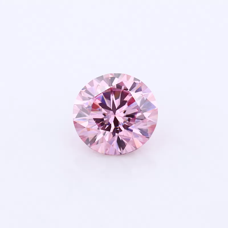 8mm 2ct Pink Color Round Brilliant Cut Moissanite