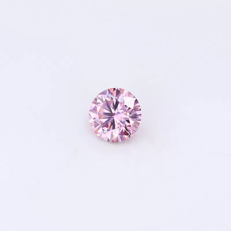 8mm 2ct Pink Color Round Brilliant Cut Moissanite