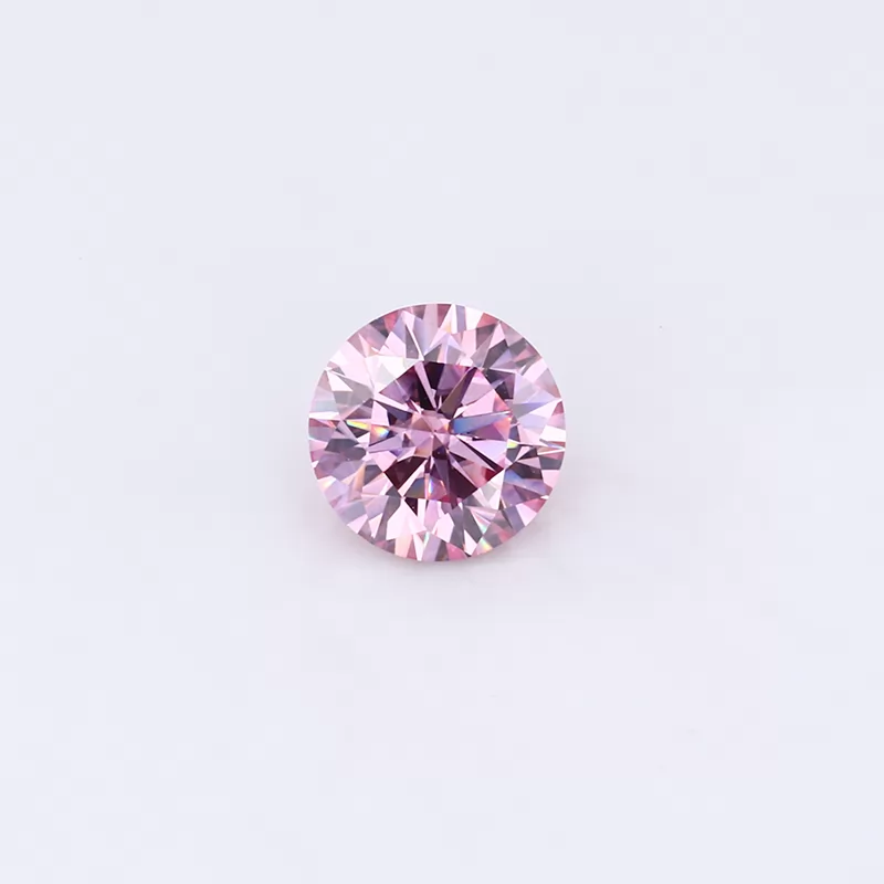 8mm 2ct Pink Color Round Brilliant Cut Moissanite