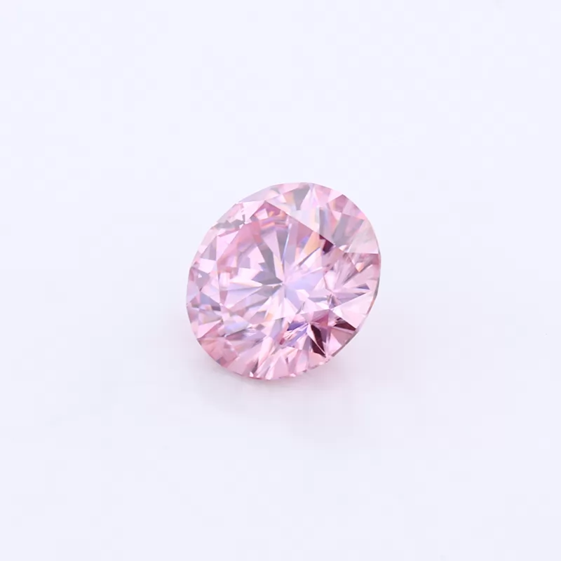 8mm 2ct Pink Color Round Brilliant Cut Moissanite