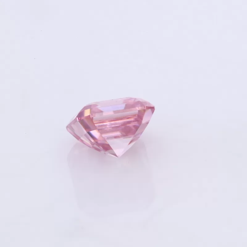 Pink Color Asscher Cut Moissanite