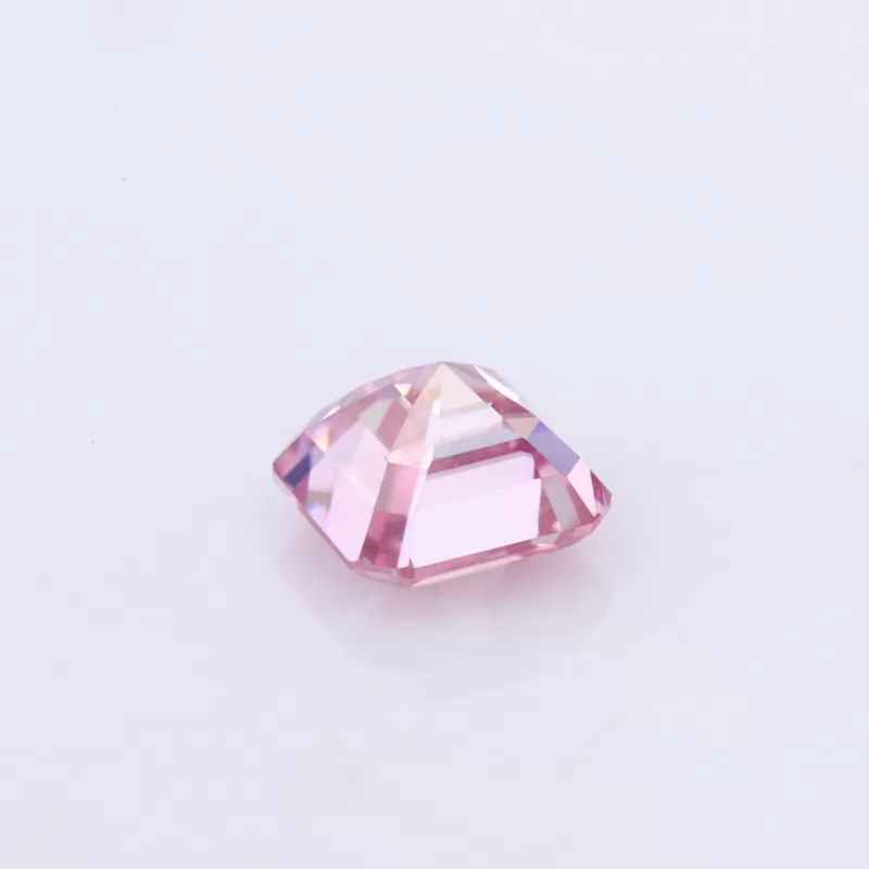 Pink Color Asscher Cut Moissanite