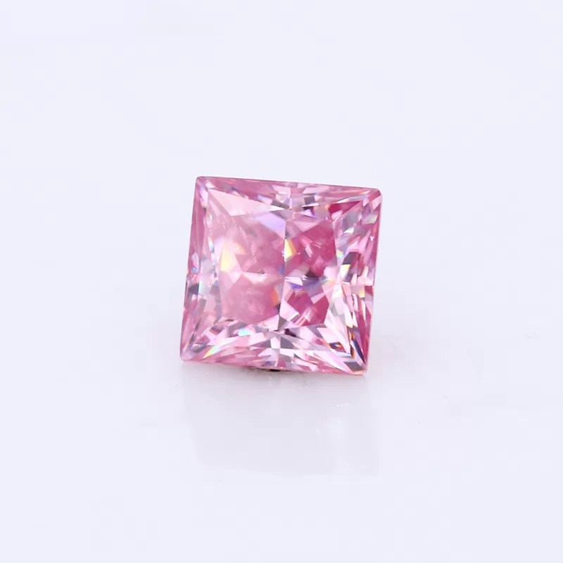 Pink Color Princess Cut Moissanite