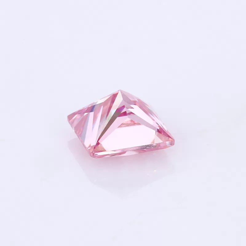 Pink Color Princess Cut Moissanite