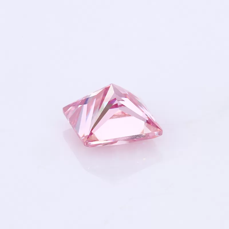 Square Shape Princess Cut Pink Color Moissanite