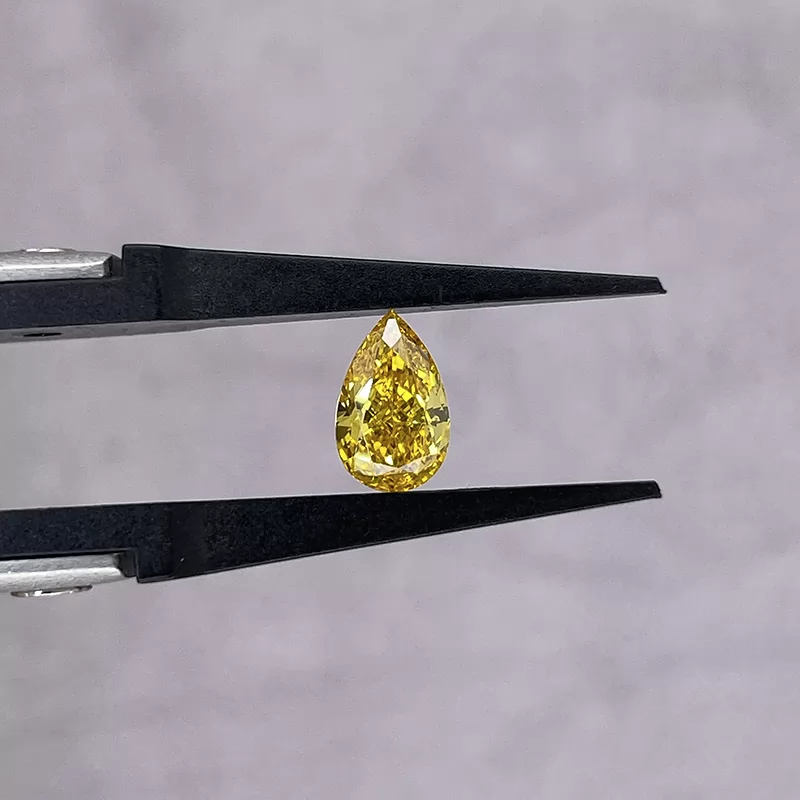 Yellow Color 0.05ct to 1.51ct Pear Cut Lab Grown Diamond